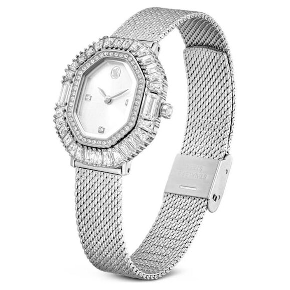 NWT Authentic Swarovski Matrix Quartz Crystal Silver Dial Women's Watch - Picture 2 of 3